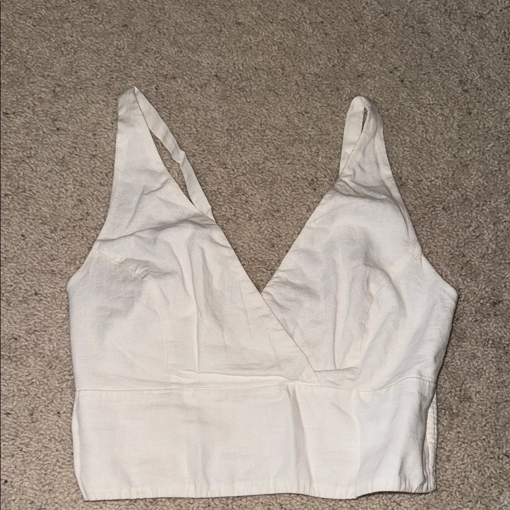 Similar to Brandy Melville White Plunge V-Neck Crop Top